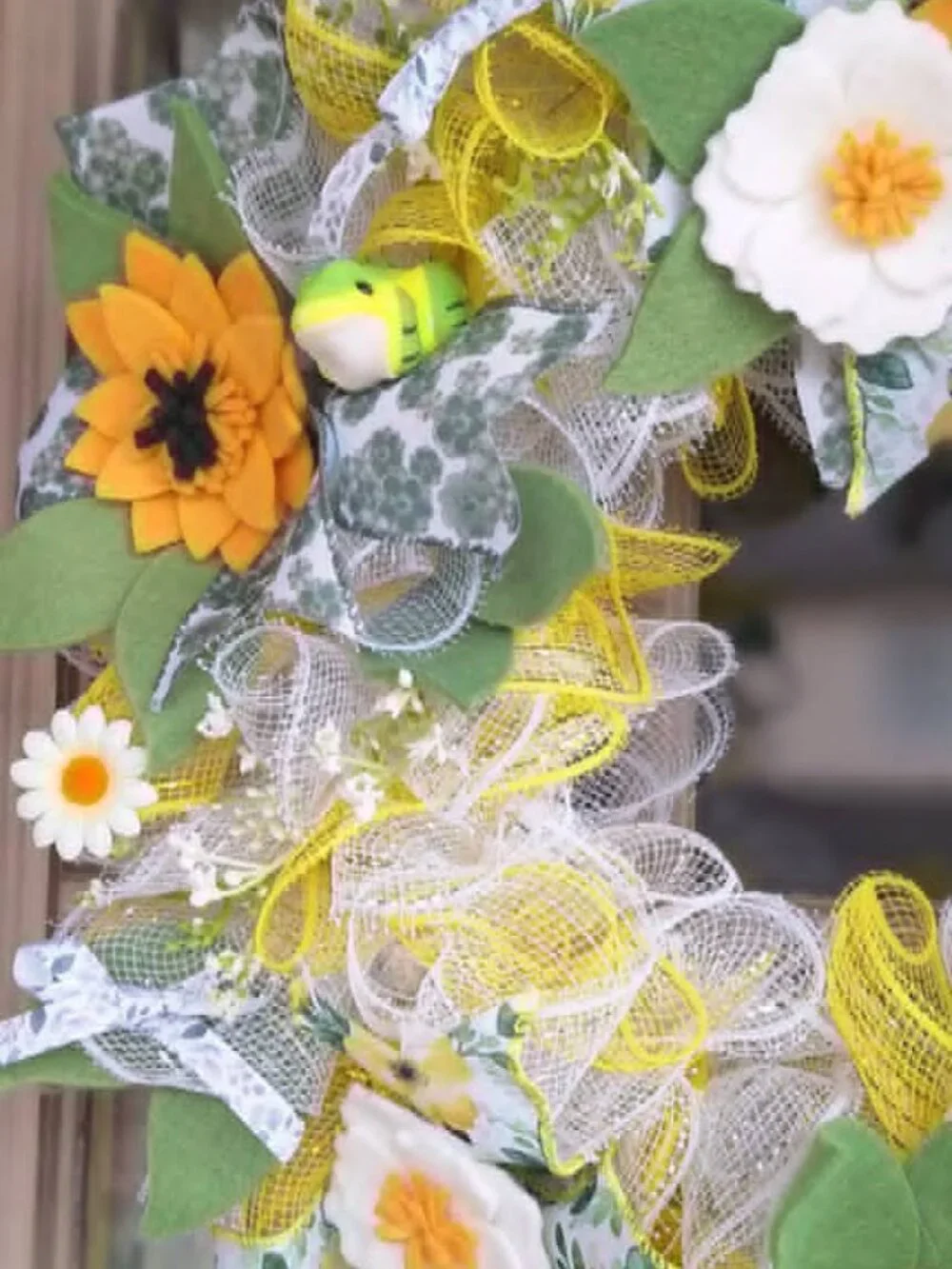 Handmade mesh ribbon wreath